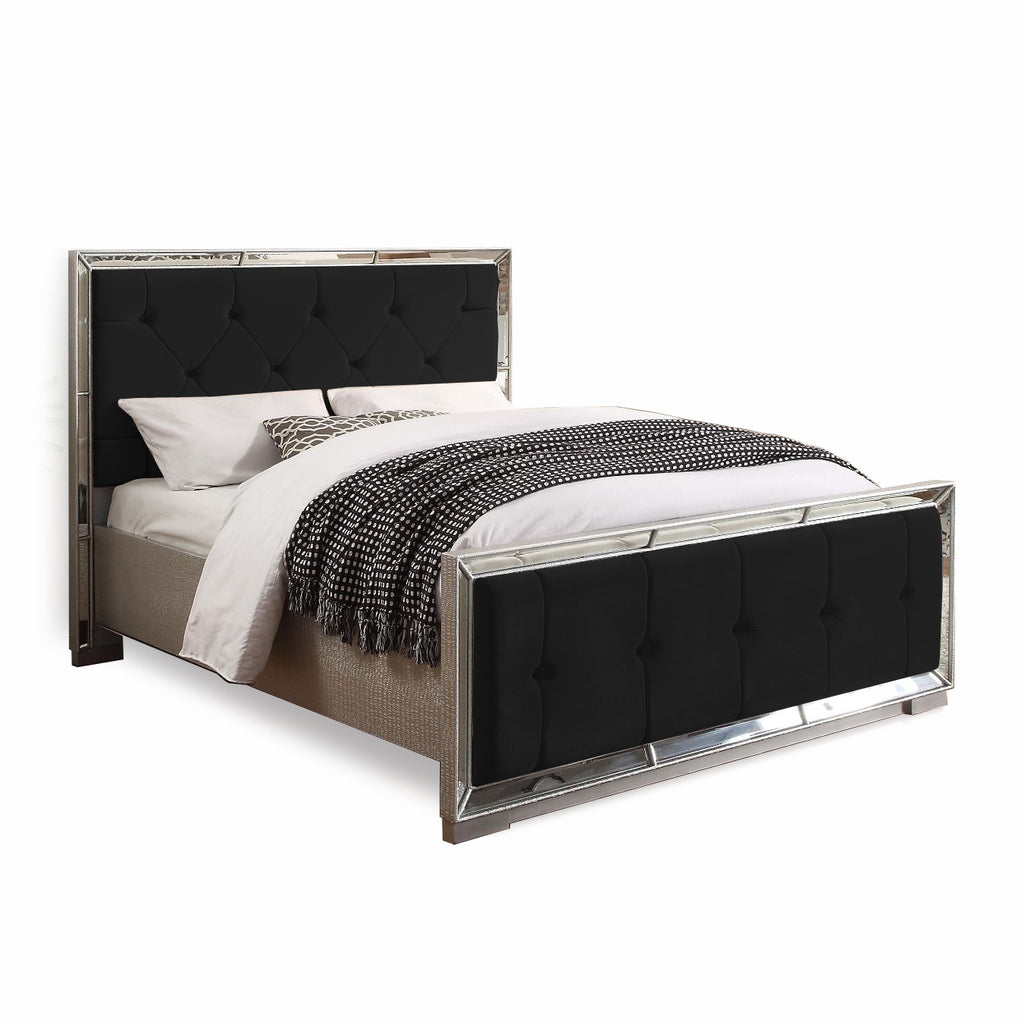 SOFIA BLACK MIRRORED BED