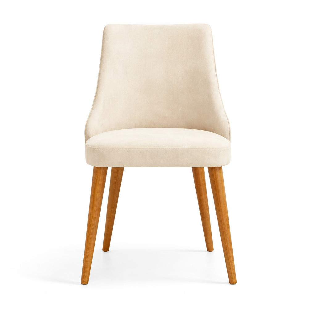 Zara Dining Chair - Beige / Walnut (Set of 4)