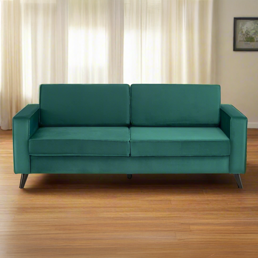 Cara 3 Seater Forest Green Velvet Sofa