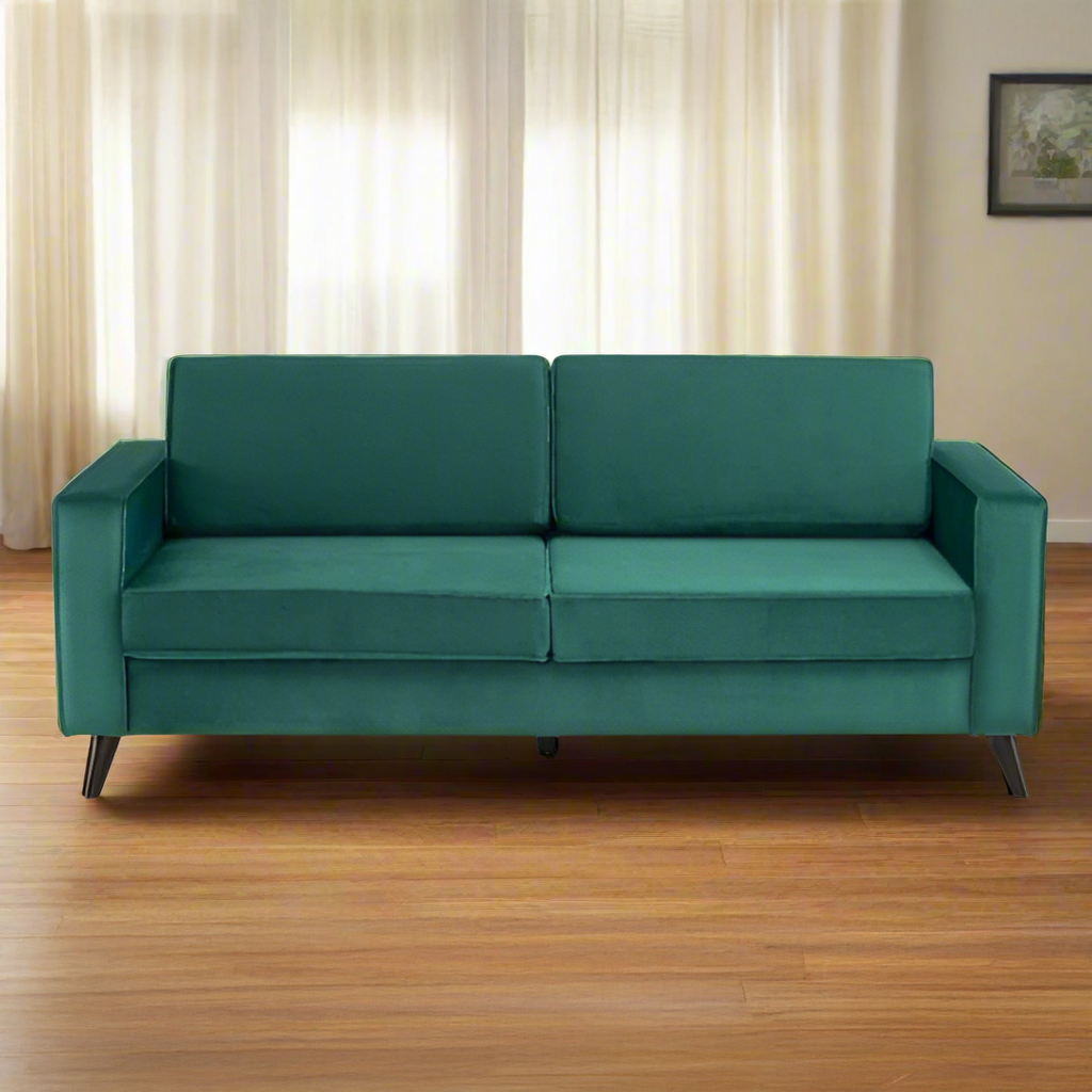 Cara 3 Seater Forest Green Velvet Sofa