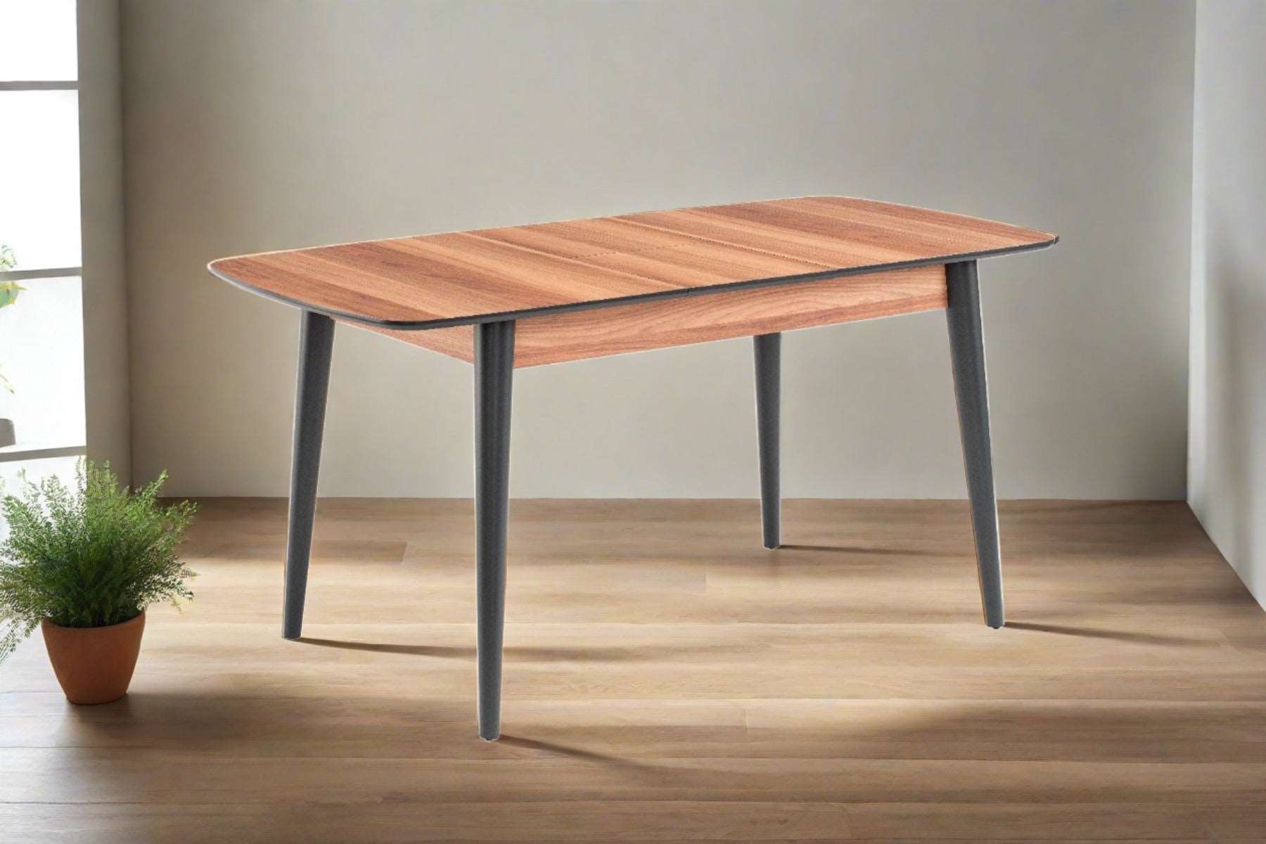 Fara Extending Dining Table - Light Walnut / Anthracite