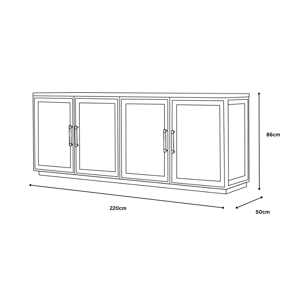 Elliot 4 Door Sideboard - American Oak Wash