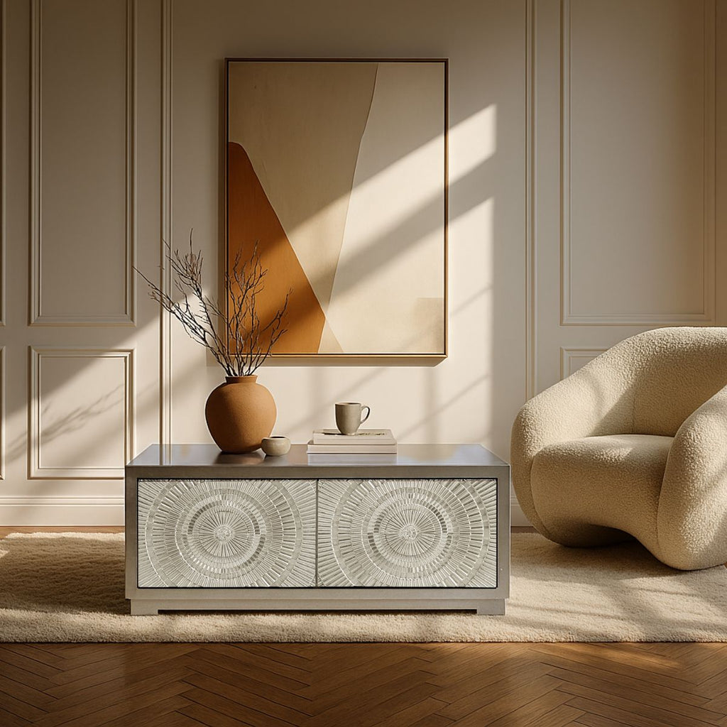 Frenso Silver Geometric Coffee Table