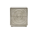 Frenso 2 Drawer Silver Side Table