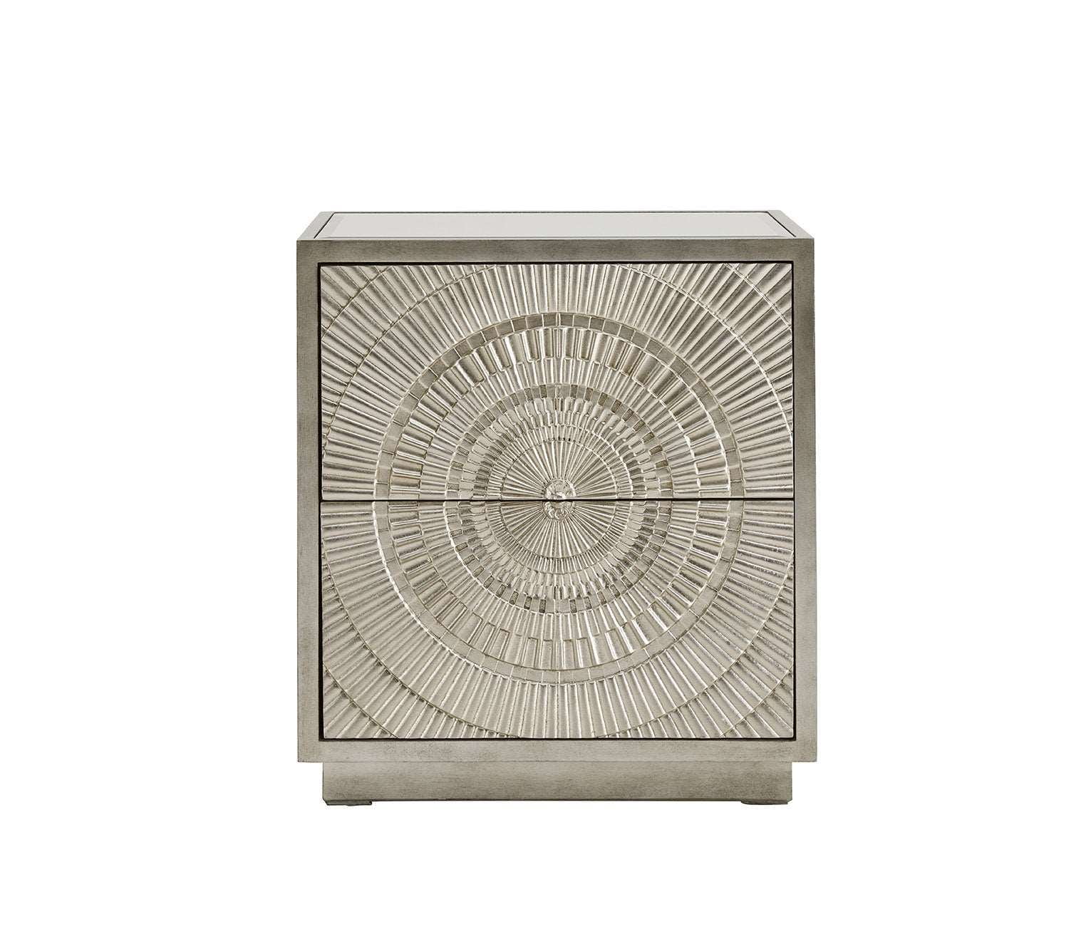 Frenso 2 Drawer Silver Side Table