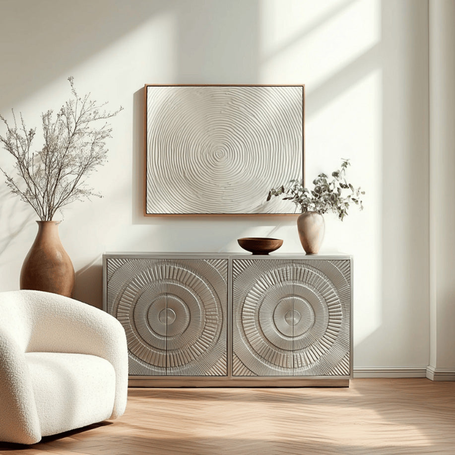 Frenso 4 Door Silver Sideboard