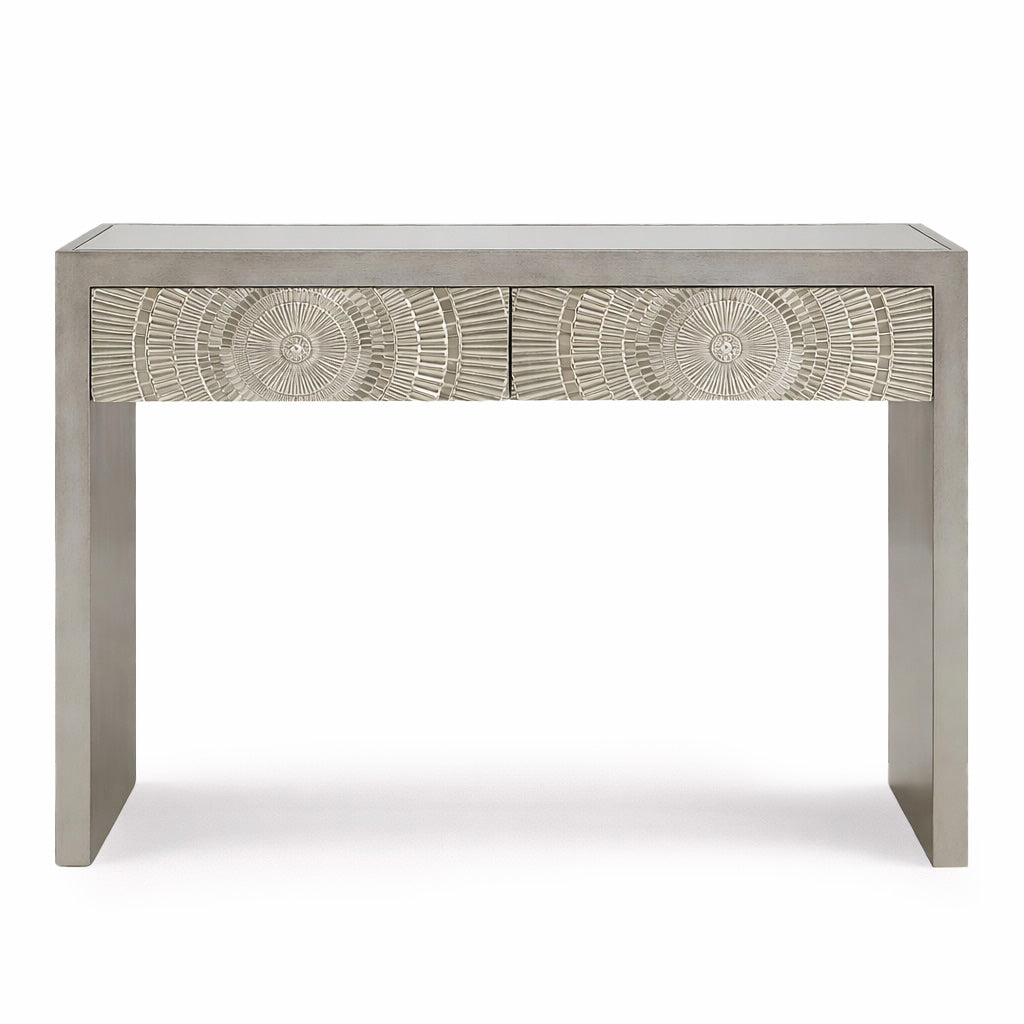 Frenso Silver Geometric Console Table
