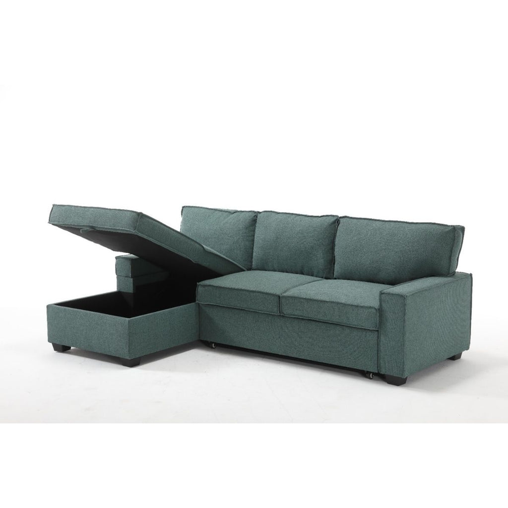 Havar Corner Sofa Bed: Teal (Left)