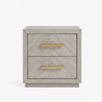 Gilroy 2 Drawer Beige Side Table