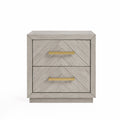 Gilroy 2 Drawer Beige Side Table