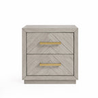 Gilroy 2 Drawer Beige Side Table