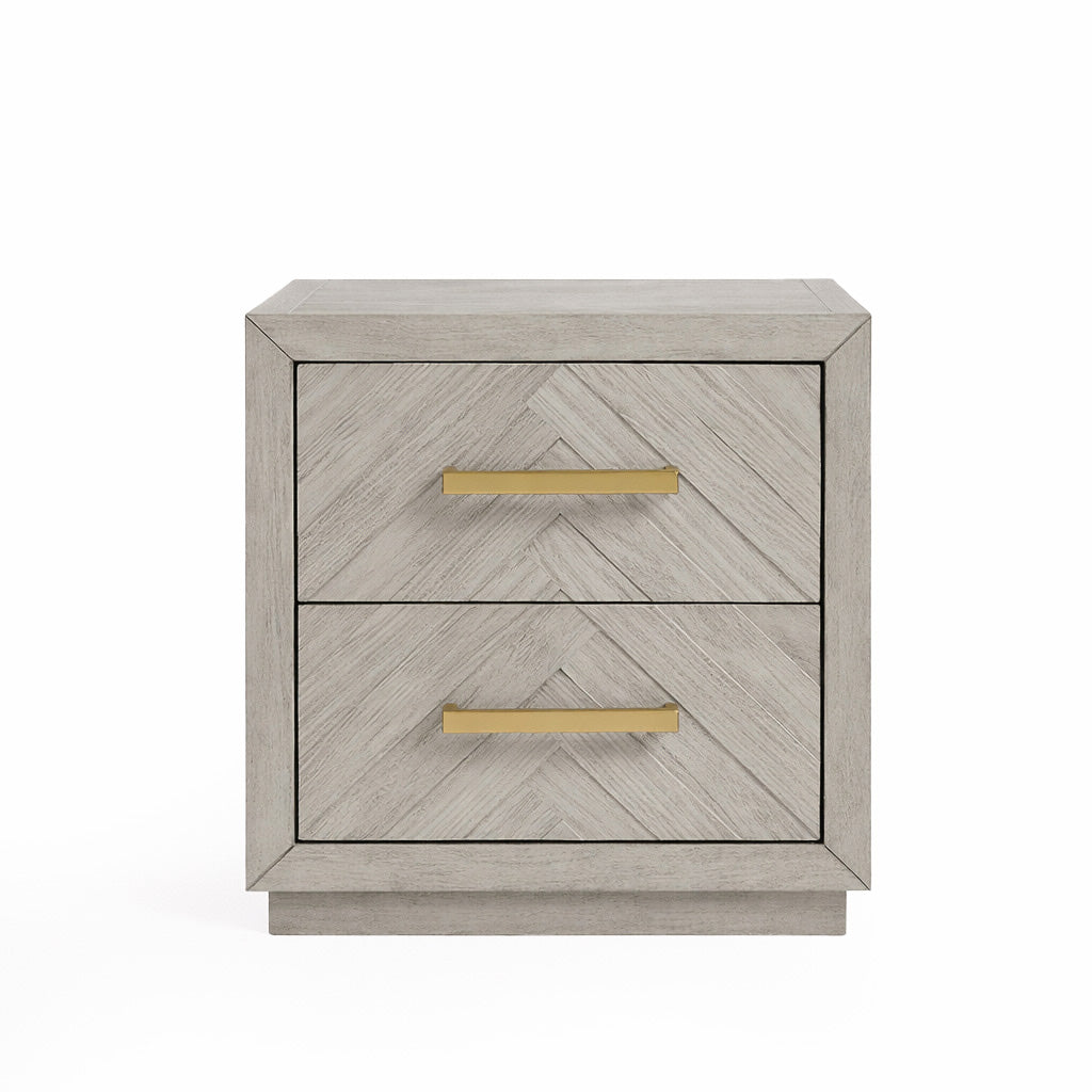 Gilroy 2 Drawer Beige Side Table