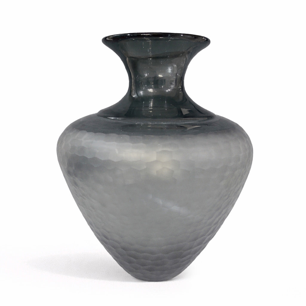 Textured Black Glass Vase