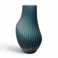 Ribbed Glass Vase Blue 50cm