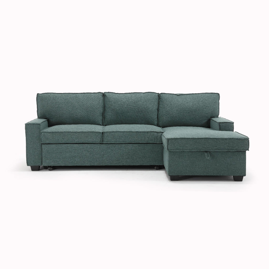 Havar Corner Sofa Bed: Teal (Right)