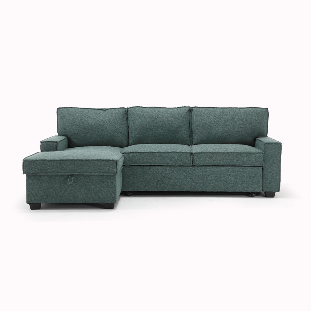 Havar Corner Sofa Bed: Teal (Left)