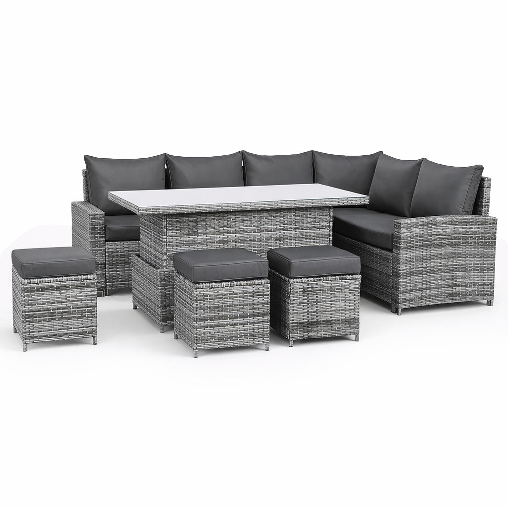 Henley 5pcs Corner Outdoor Dining Set-Grey
