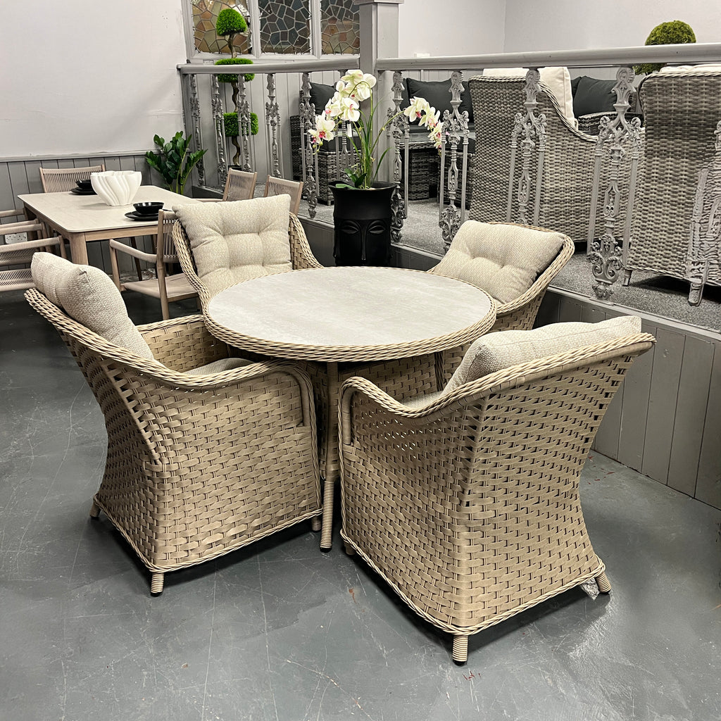 Cannes 5pc Round Outdoor Dining Set
