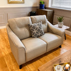 Naples Leather 2 Seater Cream Sofa