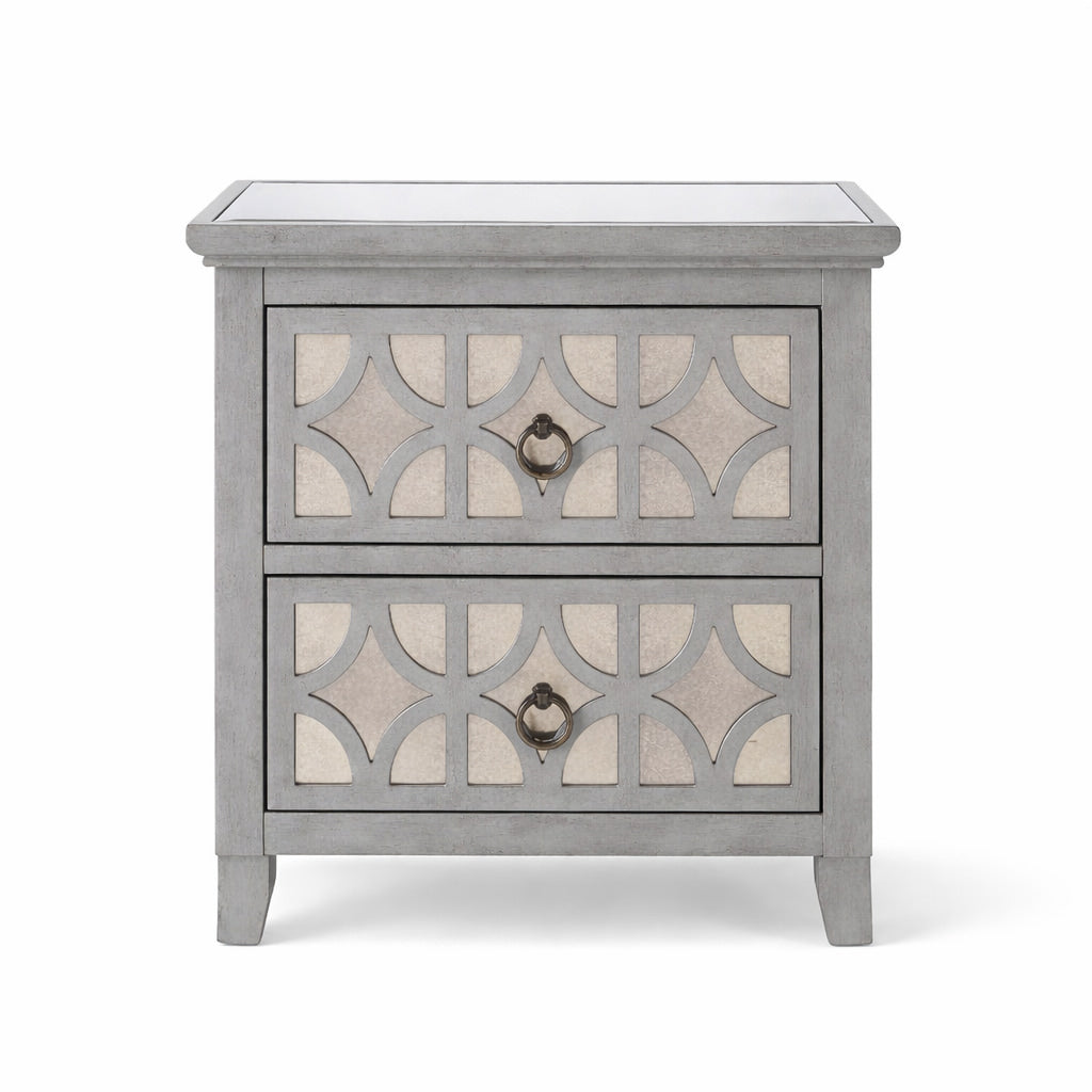 Russell Grey 2 Drawer End Table (Set of 2)