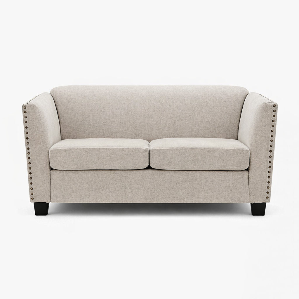 Dawson Studded 2 Seater Cream Sofa