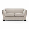 Dawson Studded 2 Seater Cream Sofa