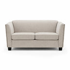 Dawson Studded 2 Seater Cream Sofa