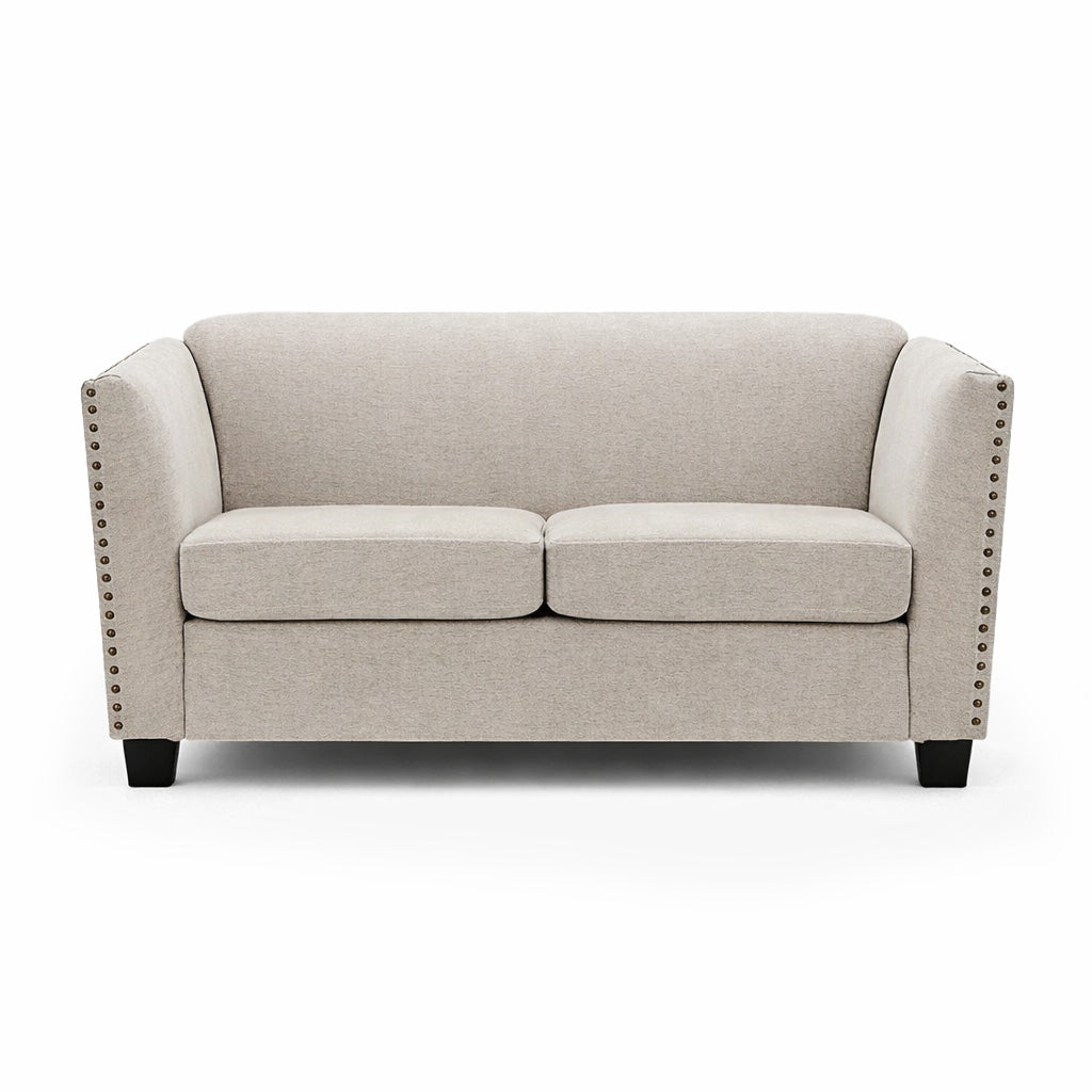 Dawson Studded 2 Seater Cream Sofa