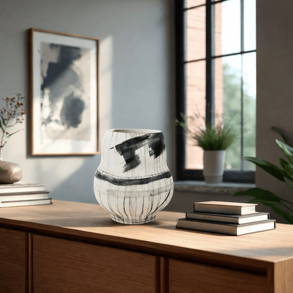 Ceramic Ink Painting Vase