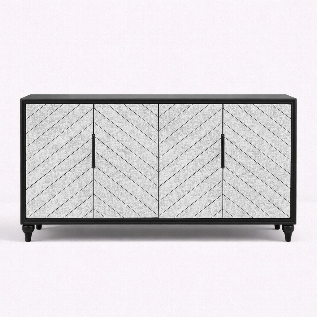 Isla 4 Door Black Grey Sideboard