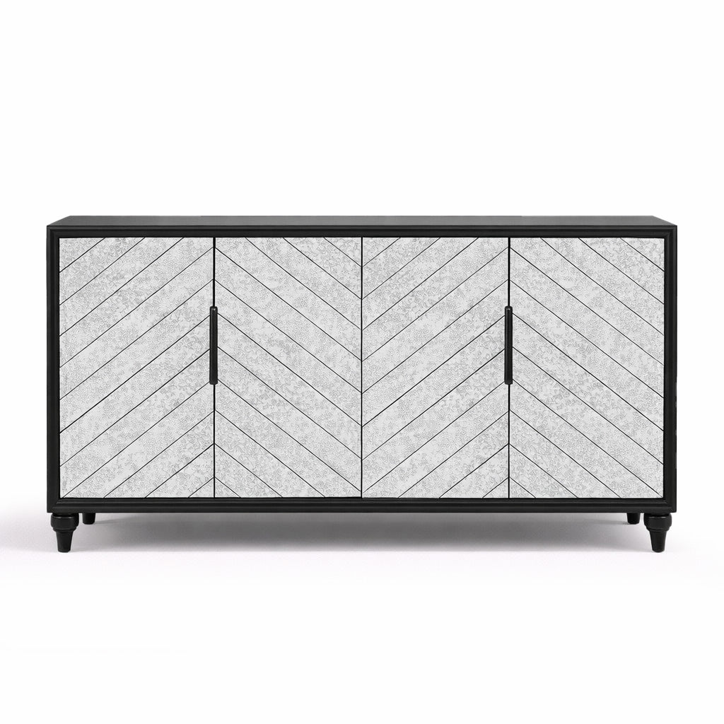 Isla 4 Door Black Grey Sideboard