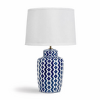 Blue and White Ikat Ceramic Table Lamp