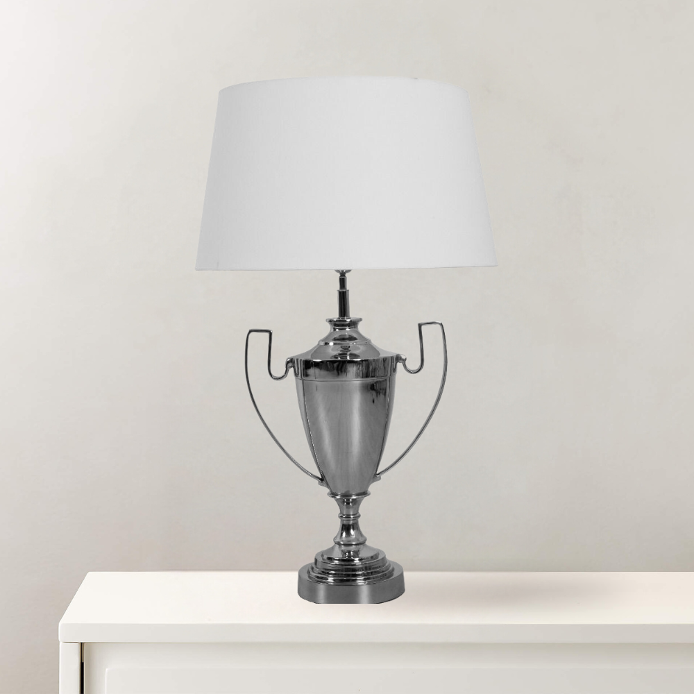 Trophy Lamp- Silver/Cream
