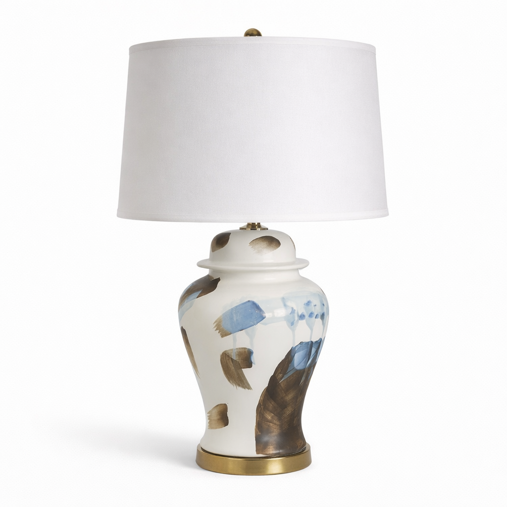 Blue and White Ceramic Jar Lamp