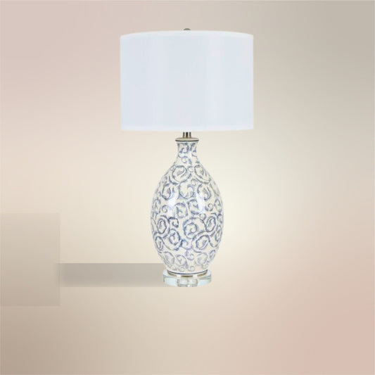 Dorry Patterned Cream Table Lamp