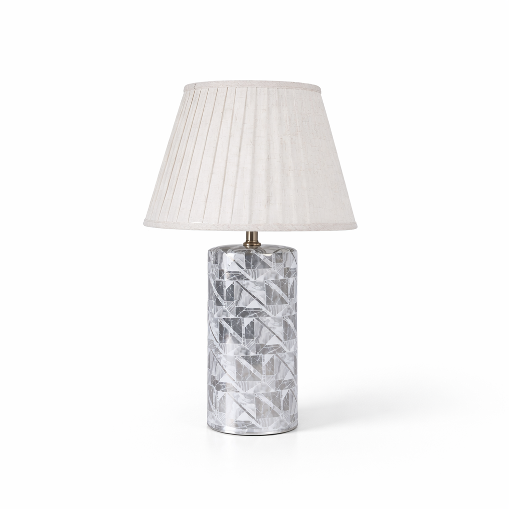 Ceramic Grey Motif Table Lamp