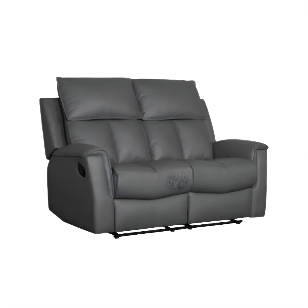 Bergamo Leather 3+2 Seater Dark Grey Recliner Sofa Set