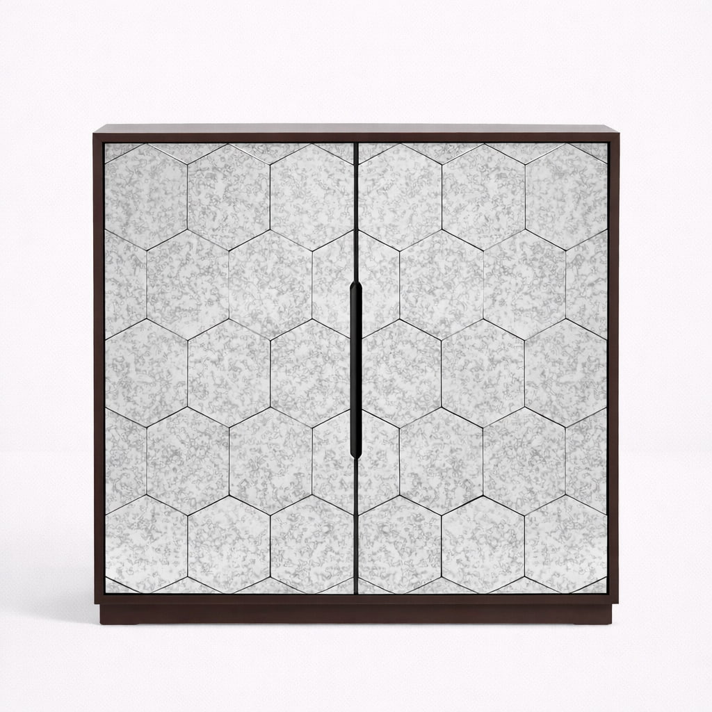 Lewis Grey/ Dark Wood 2 Door Hexagonal Chest