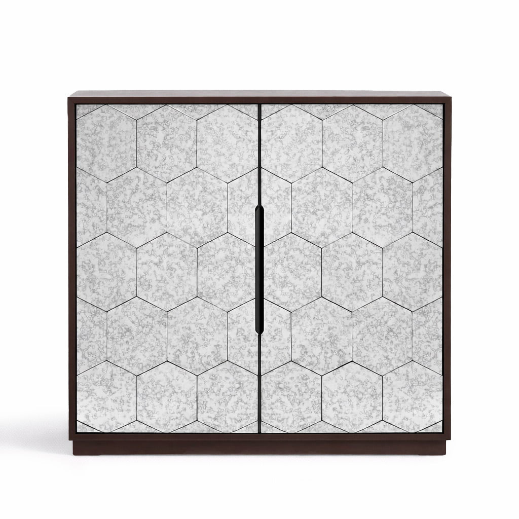 Lewis Grey/ Dark Wood 2 Door Hexagonal Chest