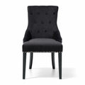 Set of 6 Lion Knocker Dining Chair-Black Velvet