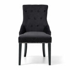 Set of 6 Lion Knocker Dining Chair-Black Velvet