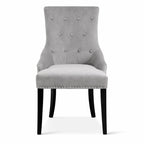 Set of 6 Lion Knocker Dining Chair-Grey Velvet