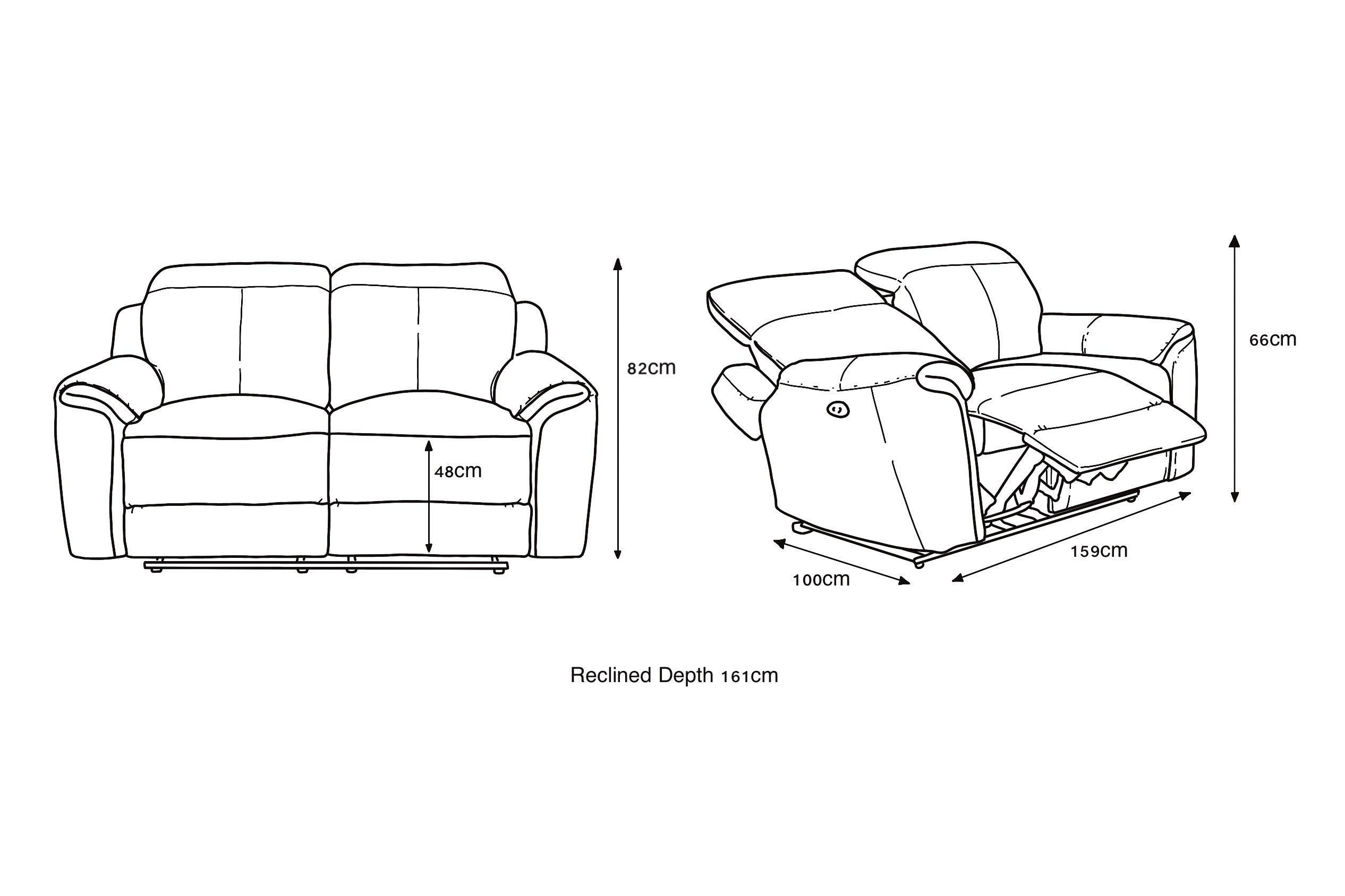 Madrid 2 Seater Electric Recliner - Light Grey