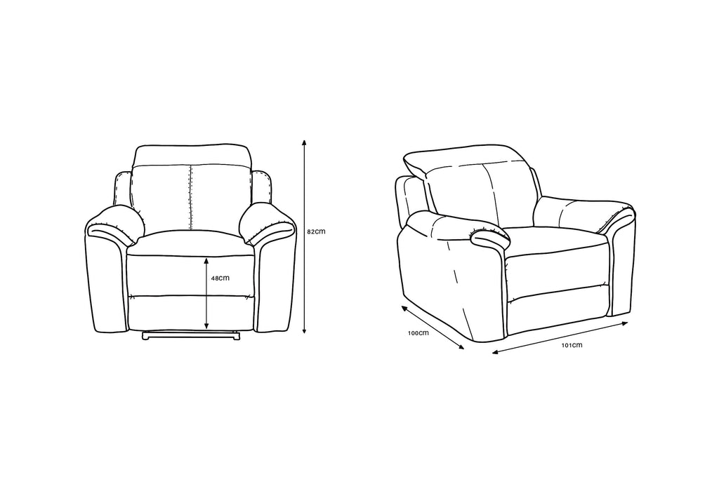 Madrid Fixed Armchair - Charcoal