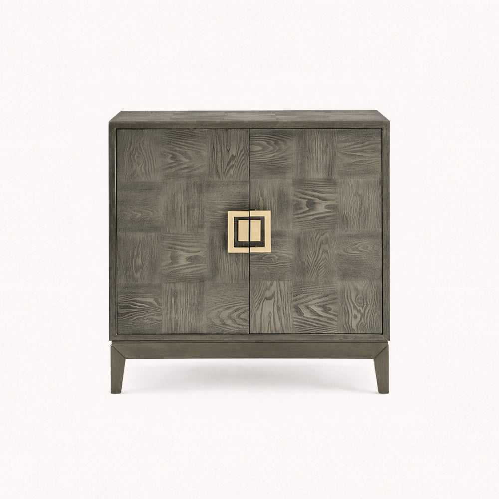 Malta Gold/ Wood 2 Door Sideboard