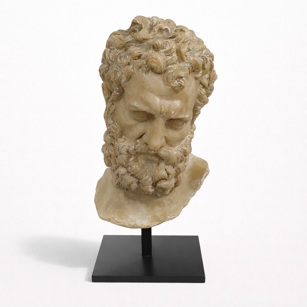 Bearded Mans Head Statue