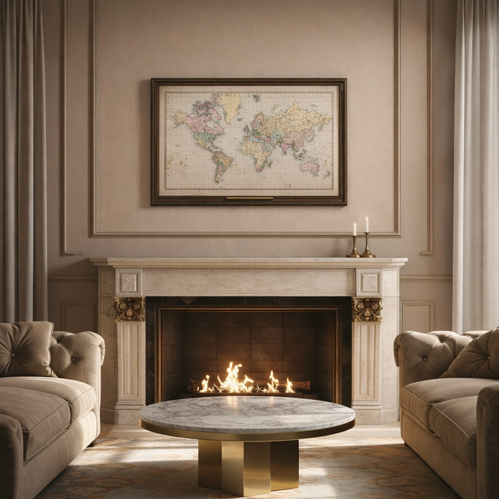 Vintage World Map Wall Art