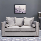 Moscow 2 Seater Grey Velvet Sofa