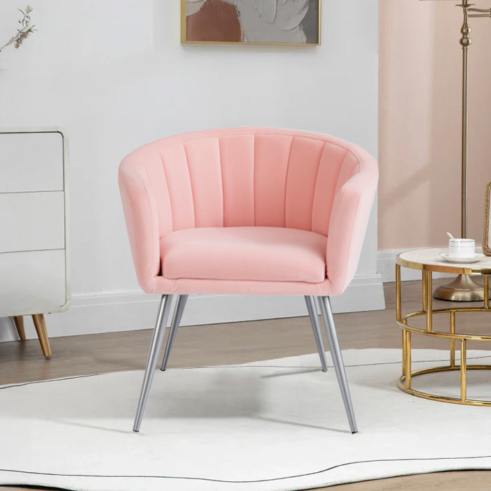 Lillie Pink Velvet Tub Chair