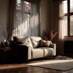 Naples Leather 2 Seater Cream Sofa